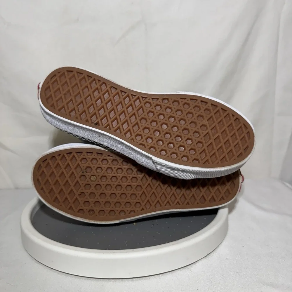 Vans SK8-Hi Sneakers Gray White Checkered Foxing Stripe Kids Size 3Y